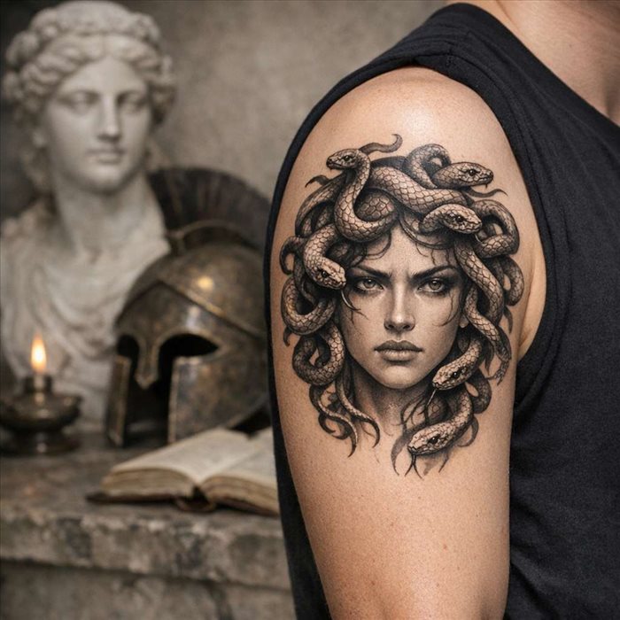 Tatouage de Méduse : signification, symboles et styles