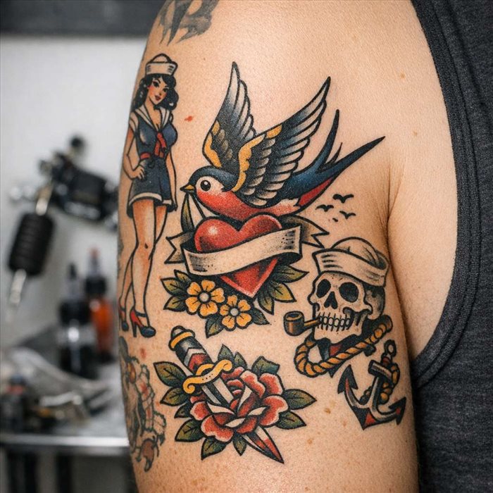 Comment reconnaître un tatouage old school américain ? Guide complet