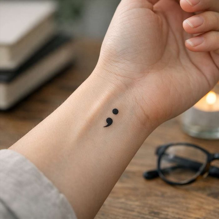 Tatouage point-virgule : signification, origine et message