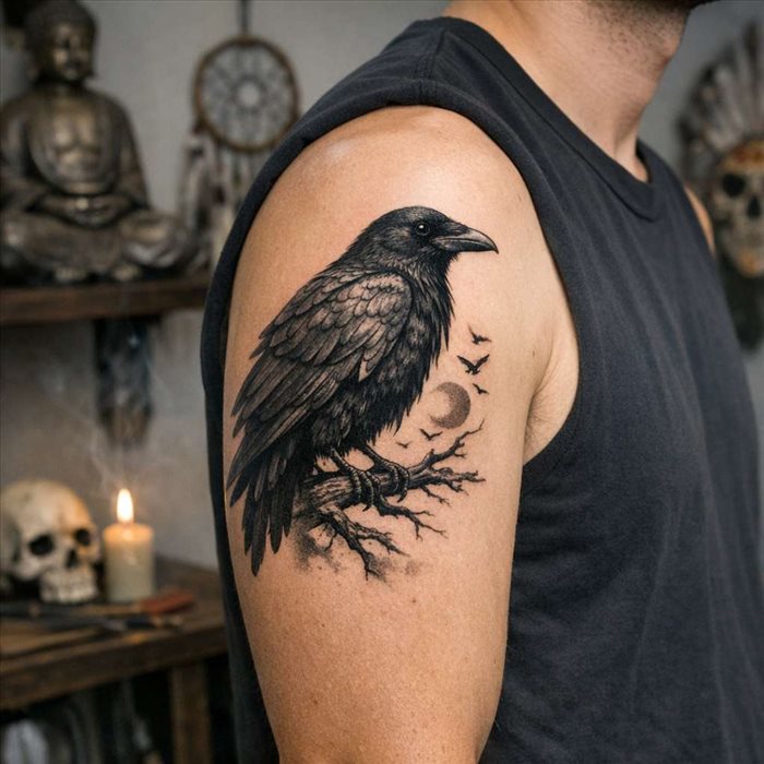 Tatouage de corbeau : signification et symboles selon les cultures